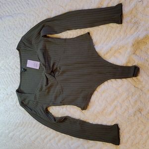 Wild fable Olive Green long sleeve bodysuit